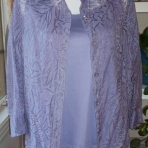 Pre-owned Alfred Dunner Plum lace top with matching shell